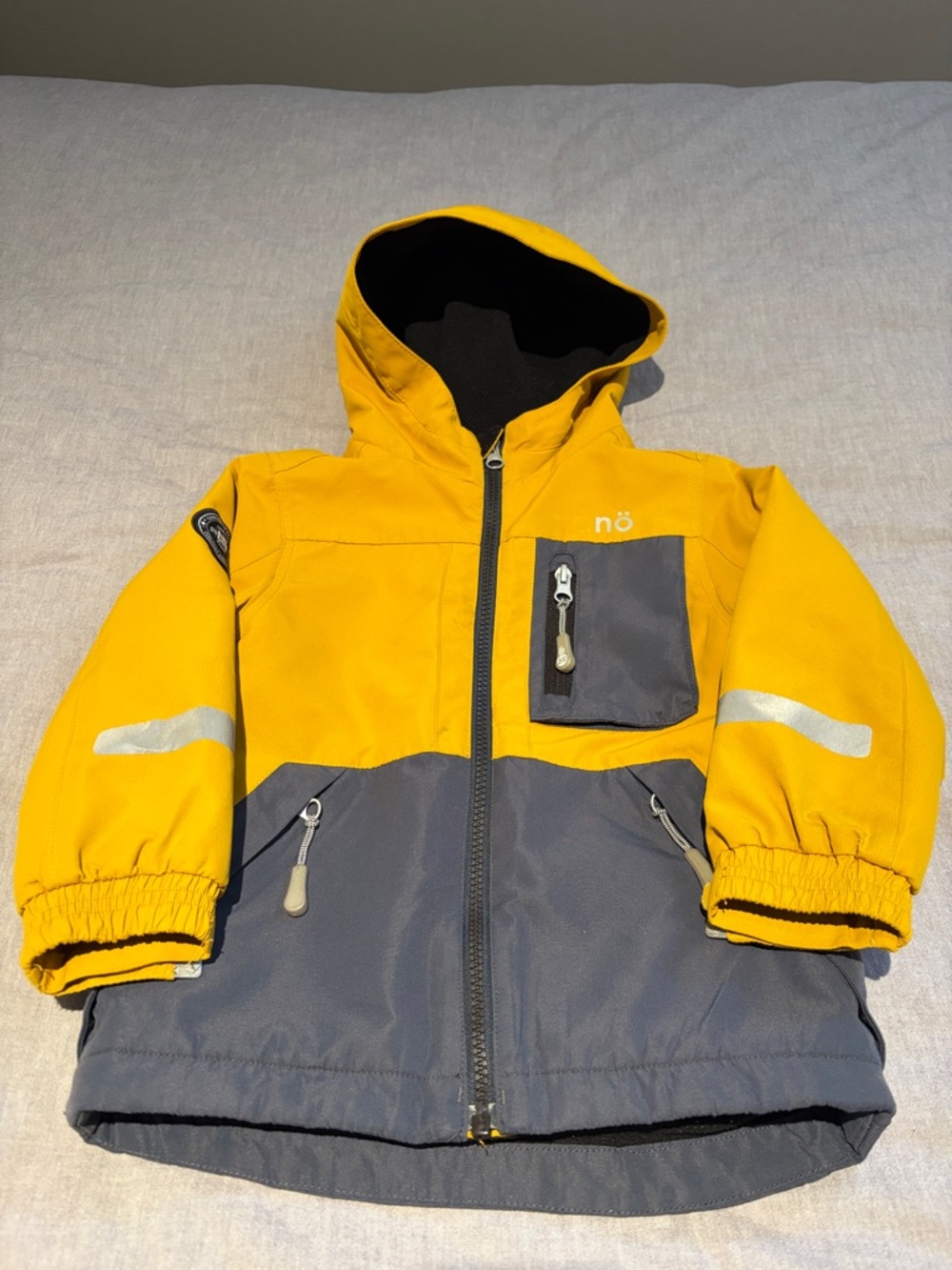 Children's Yellow and Gray Hooded Nano Spring Jacket